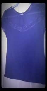 Anthropologie short sleeve blouse with sheer femin